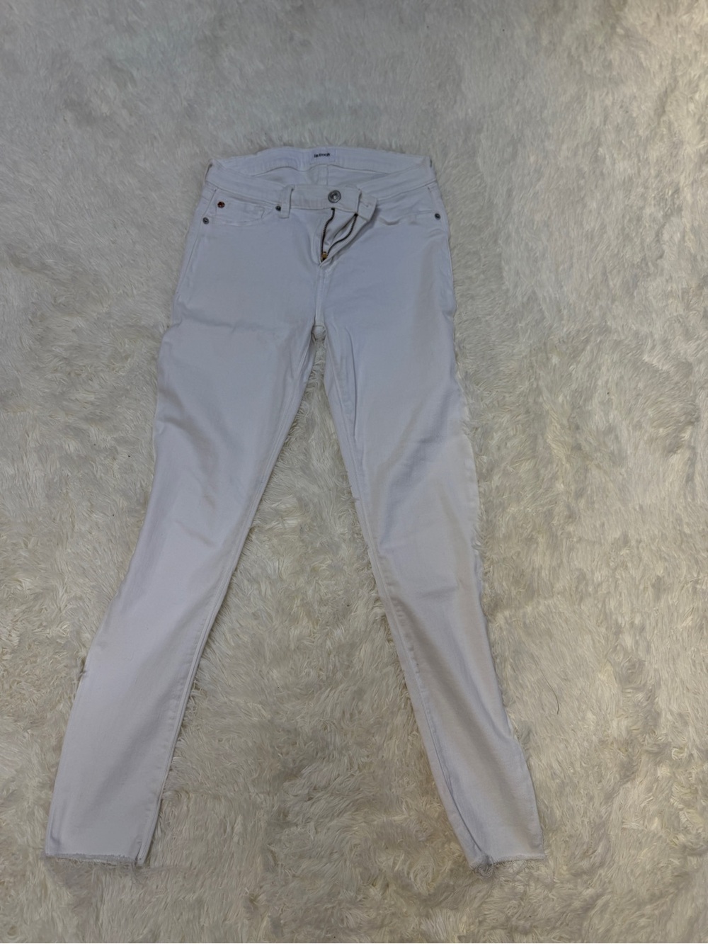 Hudson Jeans White High-Rise Skinny Jeans